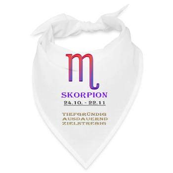 Skorpion Sternzeichen - Bandana - Weiß - Vorne