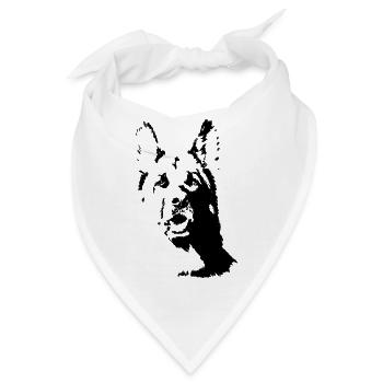 Deutscher Schäferhund von vorn - Bandana - Weiß - Vorne