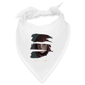 Frau mit mond - Bandana - Weiß - Vorne