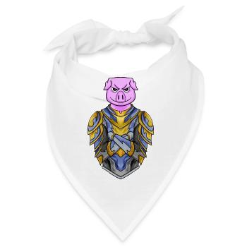 Ritter Schwein cool - Bandana - Weiß - Vorne