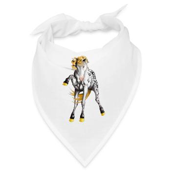 Appaloosa mit goldenen Hufen - Bandana - Weiß - Vorne