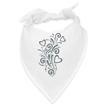 Dekoratives Design mit Herzen - Bandana - Weiß - Vorne