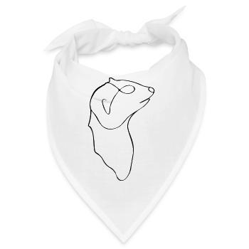 Minimalistisches Erdmännchen - Bandana - Weiß - Vorne