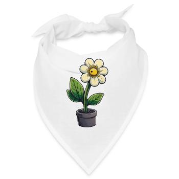 Cartoon-Stil Blumentopf - Ein Farbklecks für dein - Bandana - Weiß - Vorne
