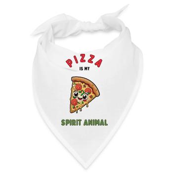 Pizza ist mein Geisttier - Bandana - Weiß - Vorne