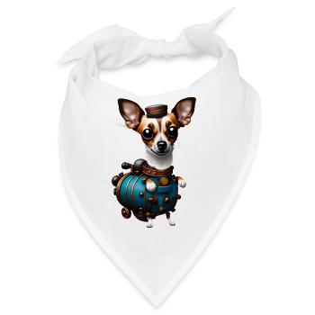 Steampunk Chihuahua - Bandana - Weiß - Vorne
