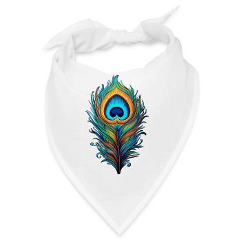 Mystische Pfauenfeder - Bandana - Weiß - Vorne