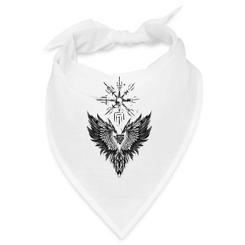 Rabe Odin Vegvisir Valknut - Bandana - Weiß - Vorne