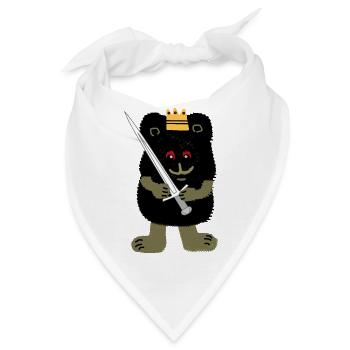 Bär Märchenfigur König Majestät Schwert Kind Krone - Bandana - Weiß - Vorne