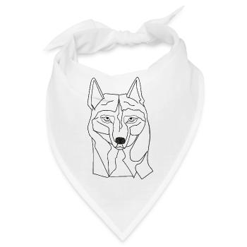 Kunstwerk Hundegesicht - Bandana - Weiß - Vorne