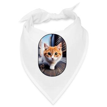 Schleichende katze - Bandana - Weiß - Vorne