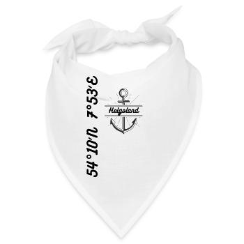 Koordinaten Motiv Insel Helgoland Nordsee - Bandana - Weiß - Vorne