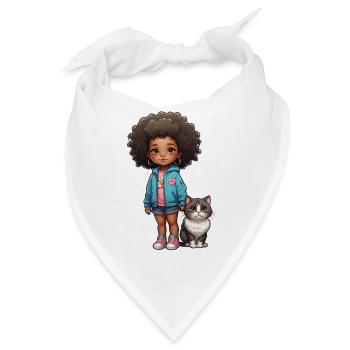 Kind Katze Freunde Geschenkidee - Bandana - Weiß - Vorne