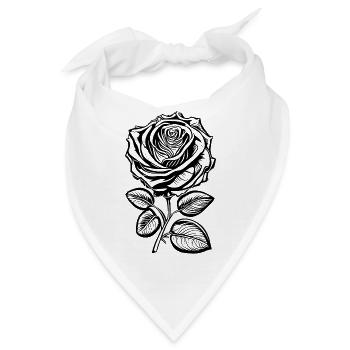 Romantische Rose - Bandana - Weiß - Vorne