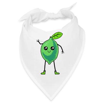 Zitrone Limetten Limette Vitamine lustig sauer - Bandana - Weiß - Vorne