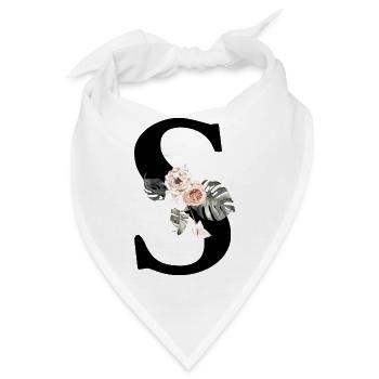 Tropischer Blumenbuchstabe S - Bandana - Weiß - Vorne