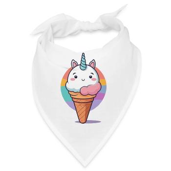 Einhorn Eis - Bandana - Weiß - Vorne
