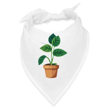 Pflanze grün Topfpflanze Blätter - Bandana - Weiß - Vorne