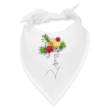 Ananas Lady Lineart - Bandana - Weiß - Vorne
