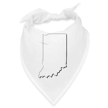 Indiana State Landkarte als Umriss - Bandana - Weiß - Vorne