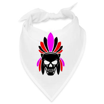 indianer skull - Bandana - Weiß - Vorne