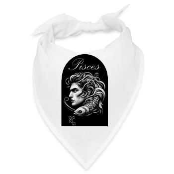 Pisces Porträt Sternzeichen Fische - Bandana - Weiß - Vorne