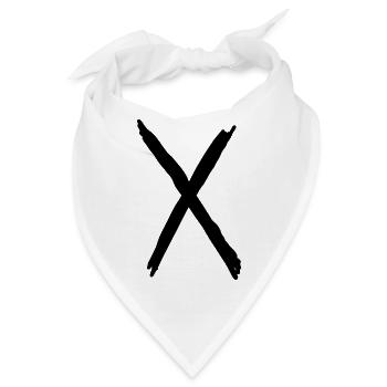 Buchstaben X - Bandana - Weiß - Vorne