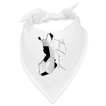 Finnland Landkarte umrahmt echten Fußball EN - Bandana - Weiß - Vorne