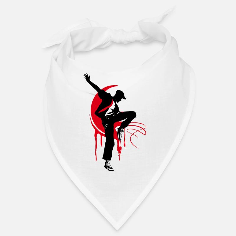 Breakdancer Dancer Silhouette in Red Black Bandana