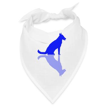Hund Gespiegelt Schatten Spiegelung Reflektion - Bandana - Weiß - Vorne