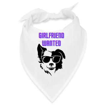 Freundin gesucht (cooler Hund mit dunkler Brille) - Bandana - Weiß - Vorne