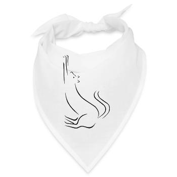 Katze Strichzeichnung - Bandana - Weiß - Vorne