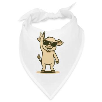 Cooles Kälbchen Rockt - Bandana - Weiß - Vorne