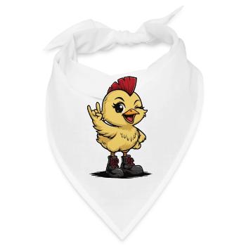 Punk Rock Küken mit Boots - Bandana - Weiß - Vorne