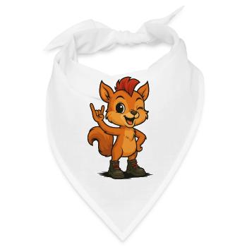 Punk Rock Squirrel - Bandana - Weiß - Vorne