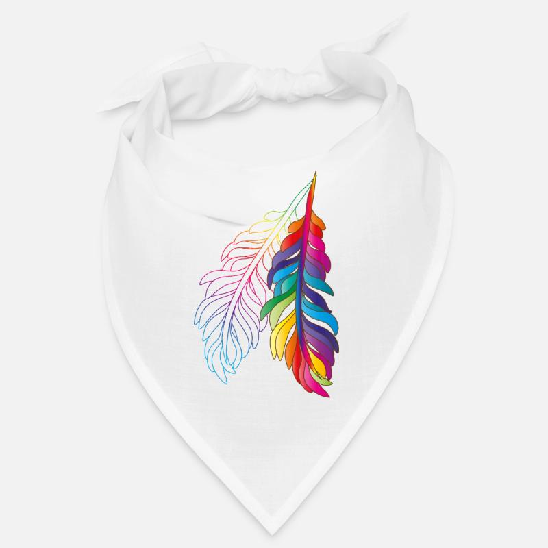 Regenbogenfedern – farbenfrohes Boho-Design Bandana