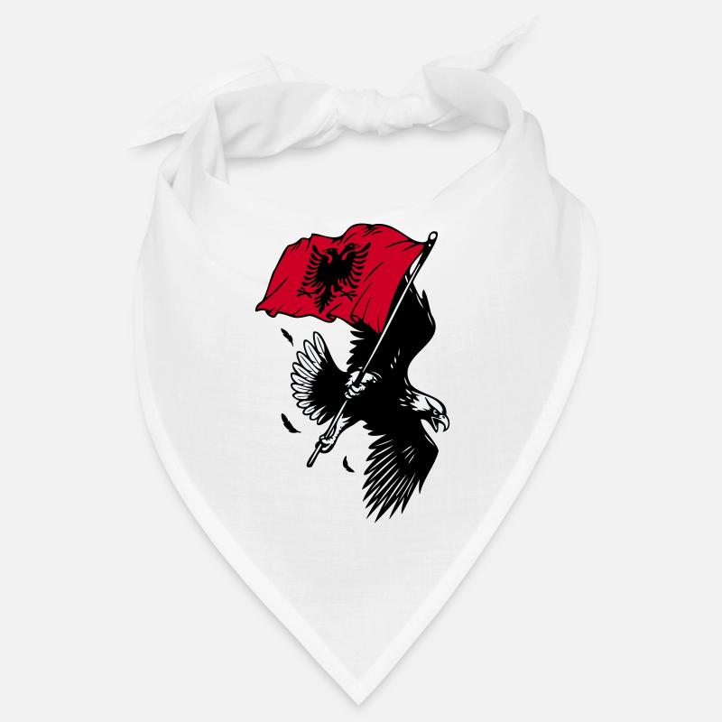 Aigle albanais avec drapeau - Bandana - blanc