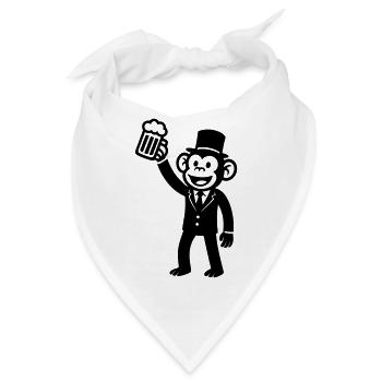 Affe Bachelor Party Bier - Bandana - Weiß - Vorne