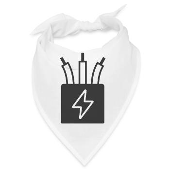 Elektrisches Kabel Power Icon Logo - Bandana - Weiß - Vorne