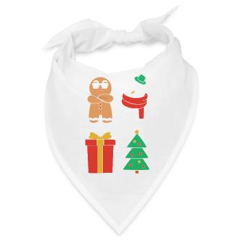 Lebkuchen Weihnachten Lebkuchenmann Gingerbread - Bandana - Weiß - Vorne