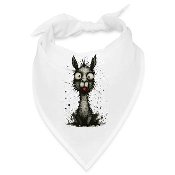 Lustiges Lama mit Zunge – Comic Splash - Bandana - Weiß - Vorne