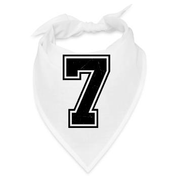 Grunge Sieben Zahl mit zerkratzter Textur - Bandana - Weiß - Vorne