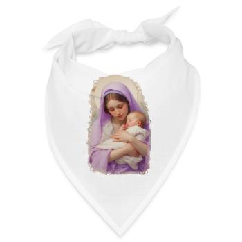 Madonna - Die Jungfrau Maria mit dem Jesuskind - Bandana - Weiß - Vorne