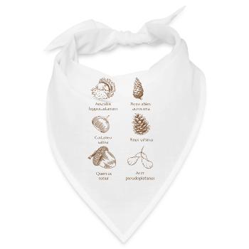 Waldfauna in warmem Braunton  - Bandana - Weiß - Vorne
