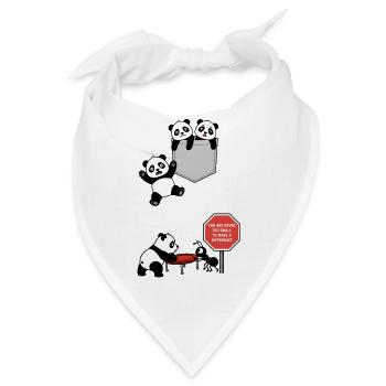 Pandas in Aktion Solidaritätsameise - Bandana - Weiß - Vorne