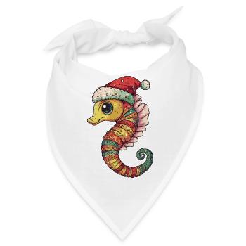 Seepferd Weihnachten - Bandana - Weiß - Vorne