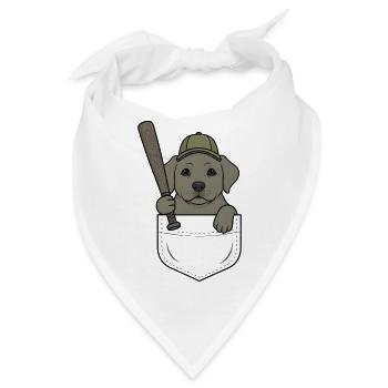 Pocket Player Hund Baseball - Bandana - Weiß - Vorne