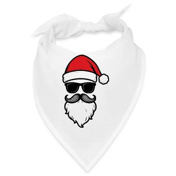 Cool Santa - Ein Muss für die Weihnachtsfeier - Bandana - Weiß - Vorne