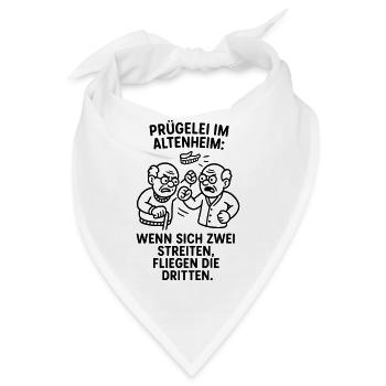 dritten fliegen schlägerei prügelei streit  - Bandana - Weiß - Vorne
