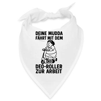 deine mutter witz deo roller mofa drogerie  - Bandana - Weiß - Vorne